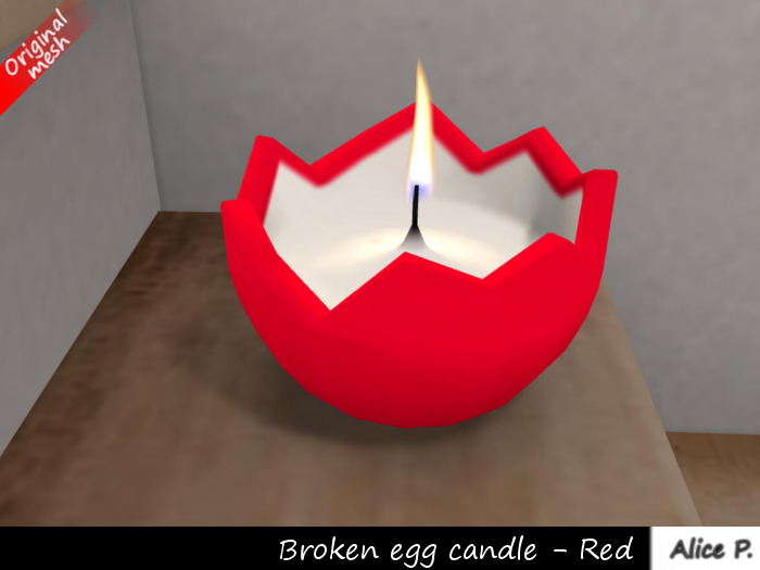 Alice P. - Broken egg candle red