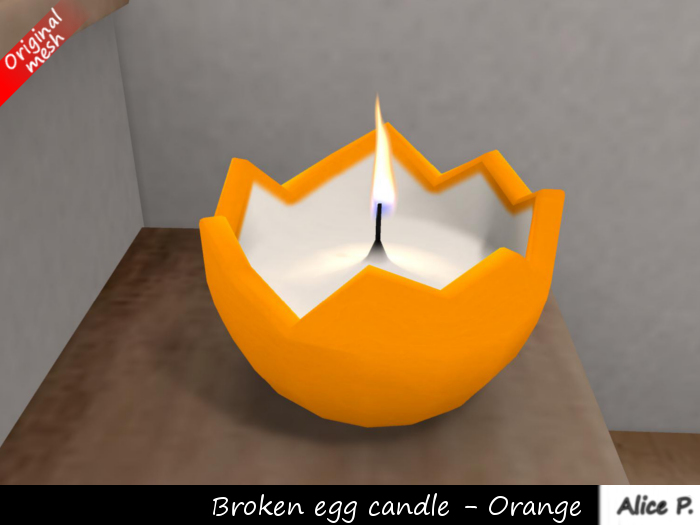 Alice P. - Broken egg candle orange