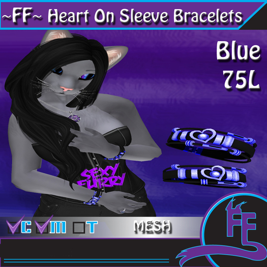 ~FF~ Heart On Sleeve Bracelets Purple