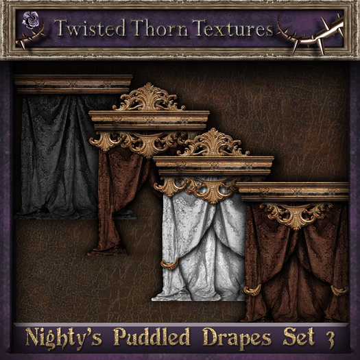 ~TTT~ Nighty's Puddled Drapes Set 3 (Open & Closed Options)