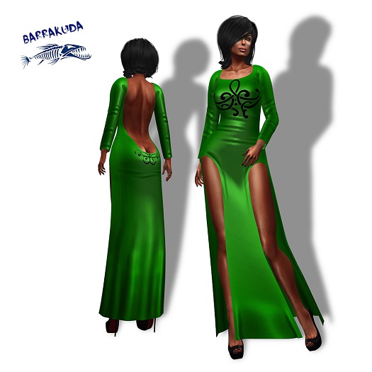 Open Back Gown V3 GREEN