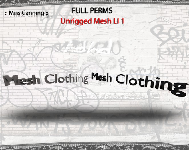 :: Miss Canning:: [ FULL PERM MESH SHAPE+MAP ]  Mesh1 ( LI 1)