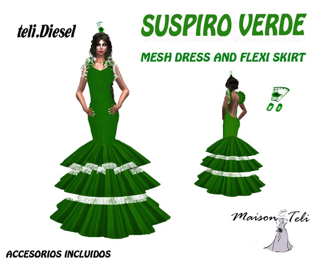 Flamenco dress suspiro verde