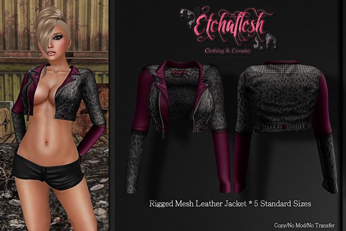 [Etchaflesh] DEMO Cotton Candy Leather Jacket *MESH*
