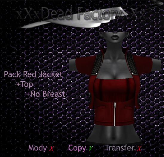 xXxDead FactoryxXx Pack Mesh Jacket+Top+No Breast Red BOX