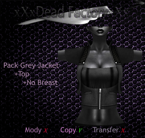 xXxDead FactoryxXx Pack Mesh Jacket+Top+No Breast Grey BOX