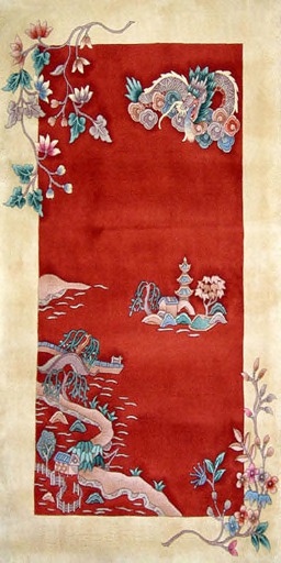 rug chinese cream  red