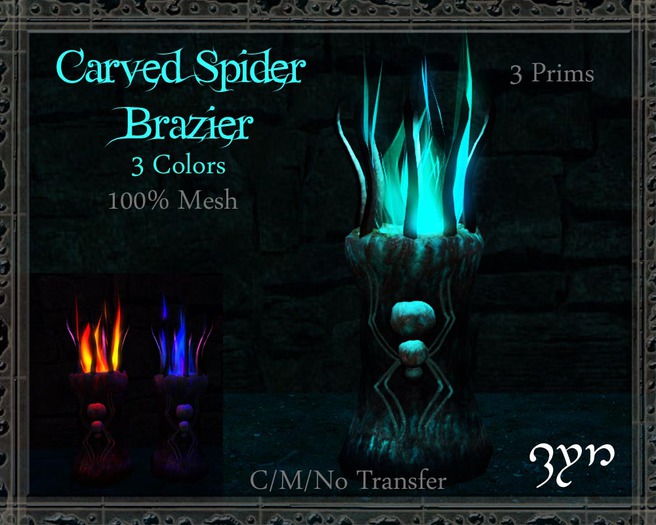 Zyn ~ Carved Spider Brazier