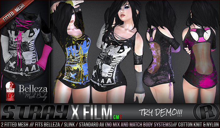 Razor/// Stray Dress Red/Teal/Orange