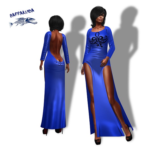 Open Back Gown V1 BLUE