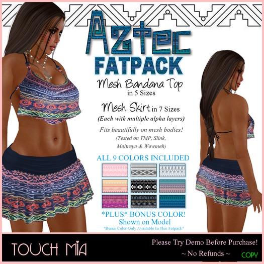 {Touch Mia}Aztec Top & Skirt Set - Black/White