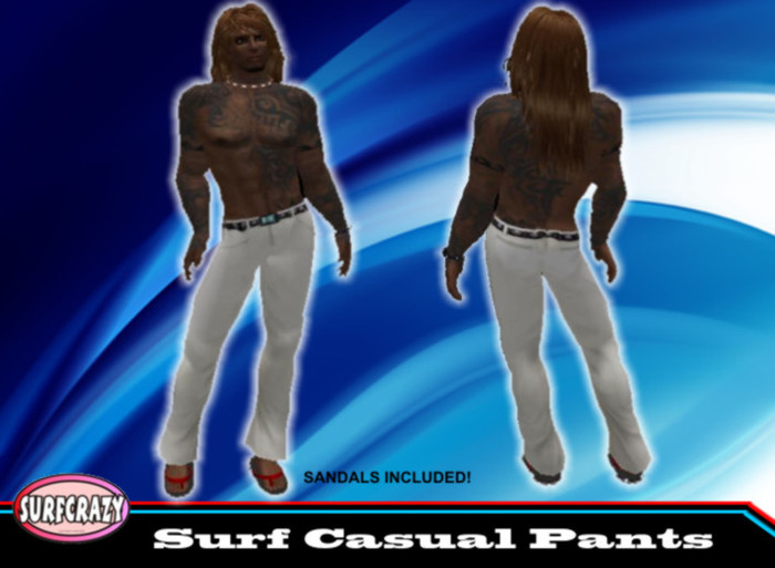 White Surf Casual Pants / Shorts