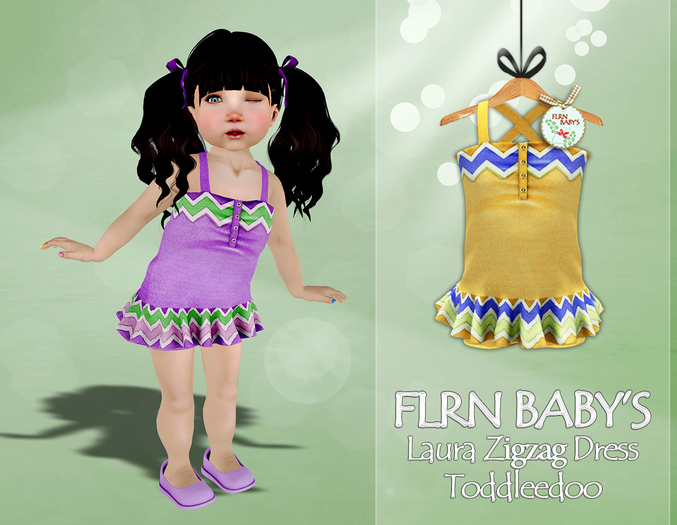 {FLRN} Laura Zigzag Dress Yellow
