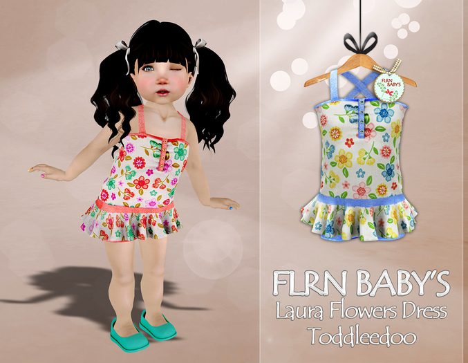 Laura Flowers Dress Blue