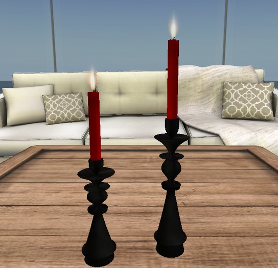 Candlesticks Black w/Red Candles
