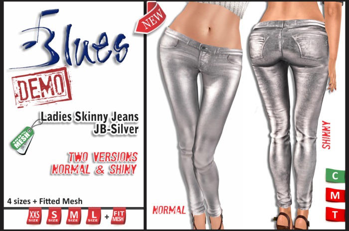 [BLUES] Ladies Skinny Jeans -JB-silver - (mesh)- DEMO