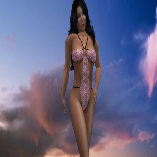 blush triangles tummy strap monokini