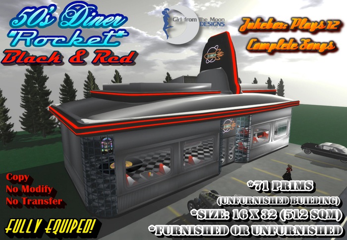 50's Diner "Rocket" Black & Red