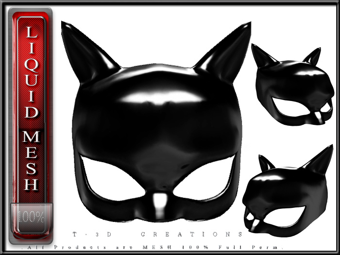 T-3D Creations [ LQ Mesh - Mask 010 ] LIQUID MESH with Non Rigged Mesh - Full Perm -