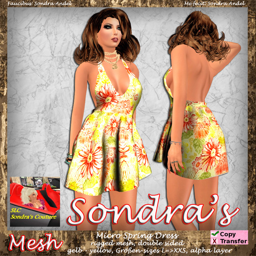 Sondra's Micro Spring Dress gelb