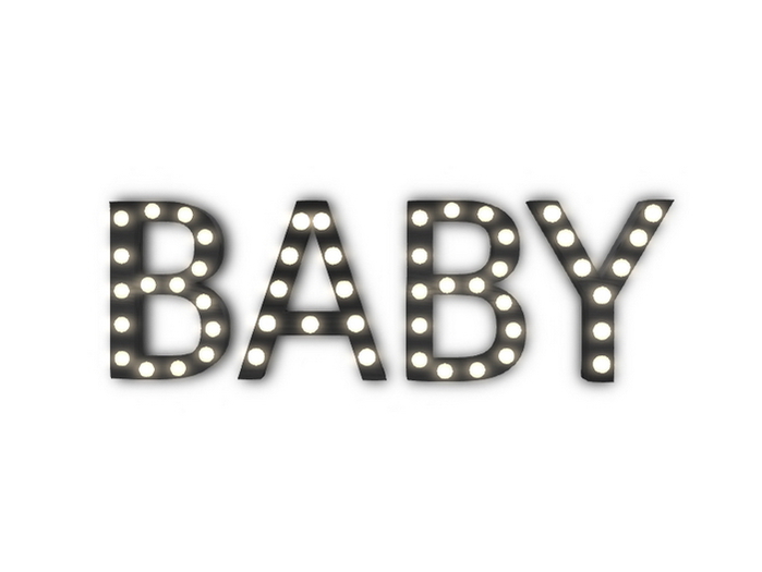 [Px] "BABY" Illuminated Light Bulbs Sign