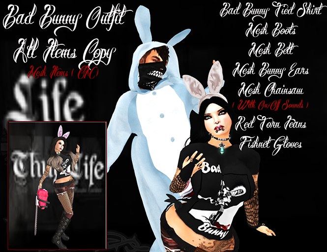 Bad Bunny Outfit with Chainsaw