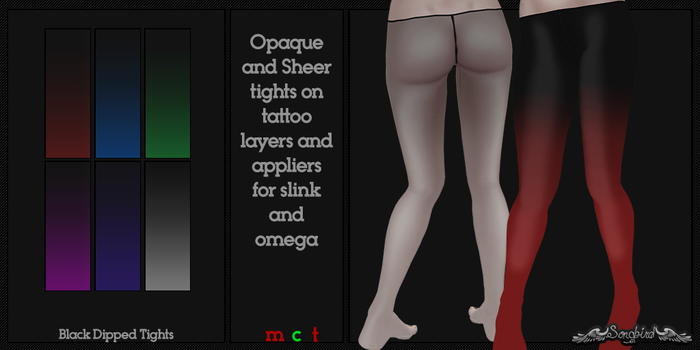 ~Songbird~ Black Dipped Tights