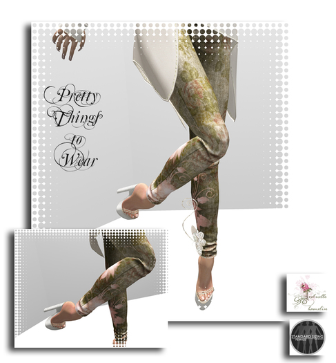 BLUE FLORAL GLITTER MOTIF JEANS