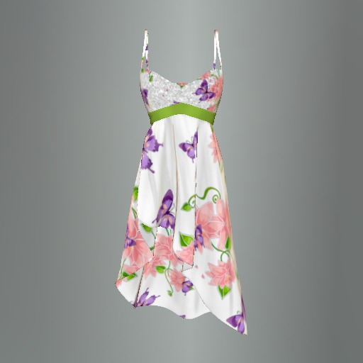 Green Butterfly Garden Mesh Dress