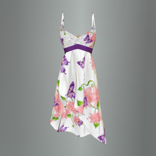 Purple Butterfly Garden Mesh Dress
