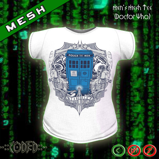 ..:: CODED ::.. Men's Mesh Shirt (Doctor Who)