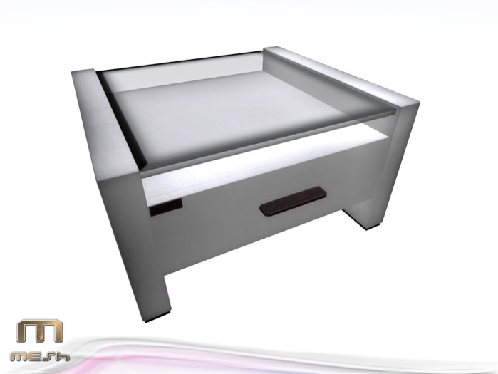 {Full Perm} Mesh Side Table Drawer & Glass Plate  / Board 