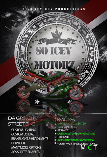 ...:So Icey Motorz:...Da Grinch & Street Bike (Female) II Boxed