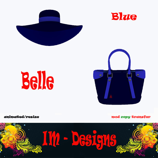 BELLE Hat & Handbag - Blue