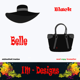 BELLE Hat & Handbag - Black