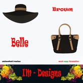 BELLE Hat & Handbag - Brown