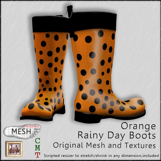 ::Duh!::Rainy Day Boots - Orange