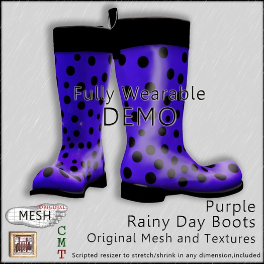 ::Duh!::Rainy Day Boots - Purple (fully wearable demo)