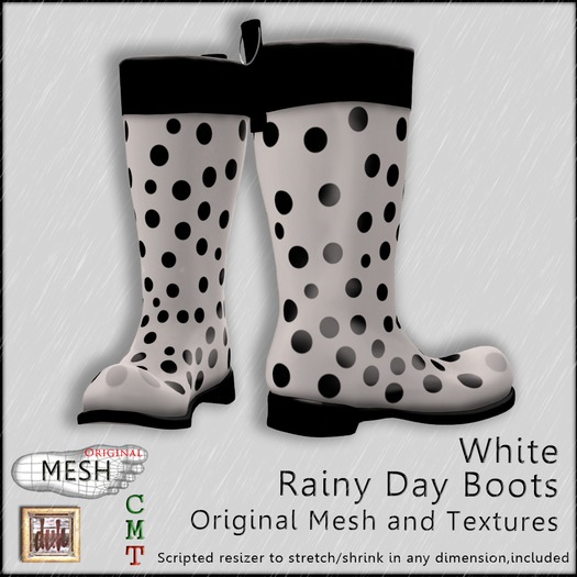 ::Duh!::Rainy Day Boots - White
