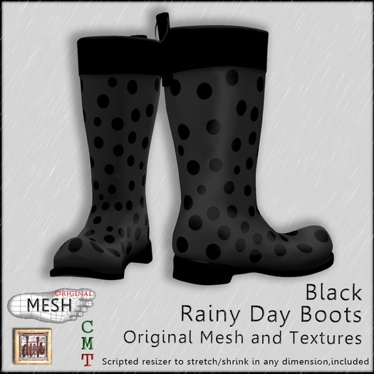 ::Duh!::Rainy Day Boots - Black