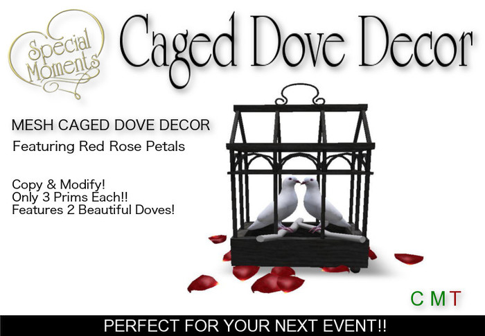 Caged Dove Decor - Red    Copy!!  Promo Priced!!