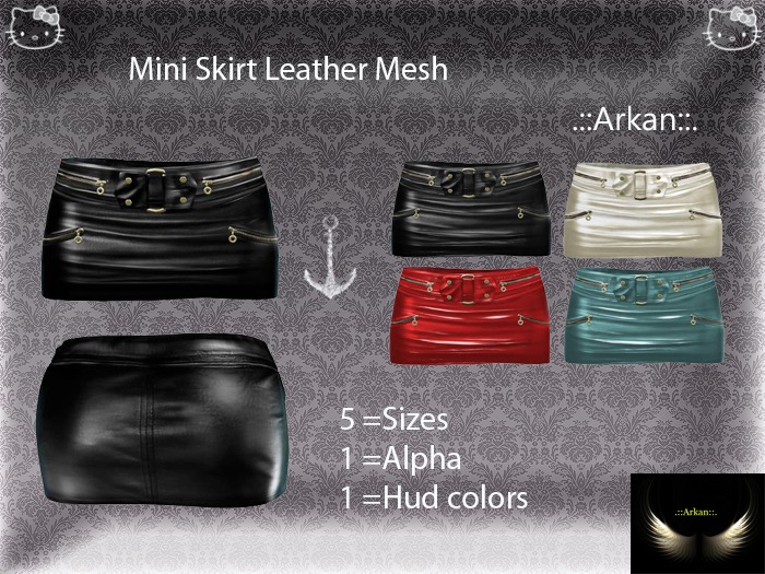 .::Arkan::. Mini Skirt Leather Mesh
