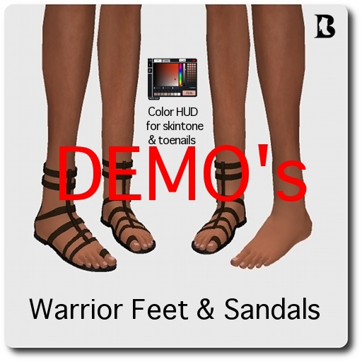 Blackburns Rigged Mesh Warrior Feet & Sandals DEMO