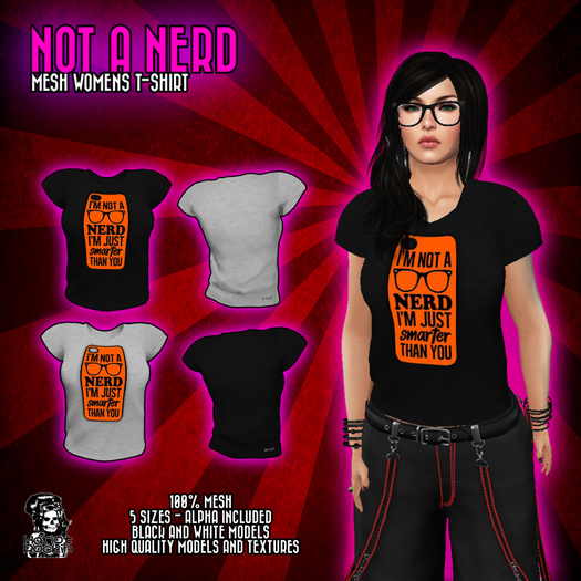 [HR]Not a Nerd - Ladies T-Shirt Black/White - 5L$ Only!