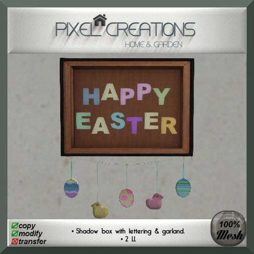 [PC] HAPPY EASTER - SHADOW BOX W/GARLAND (Boxed)