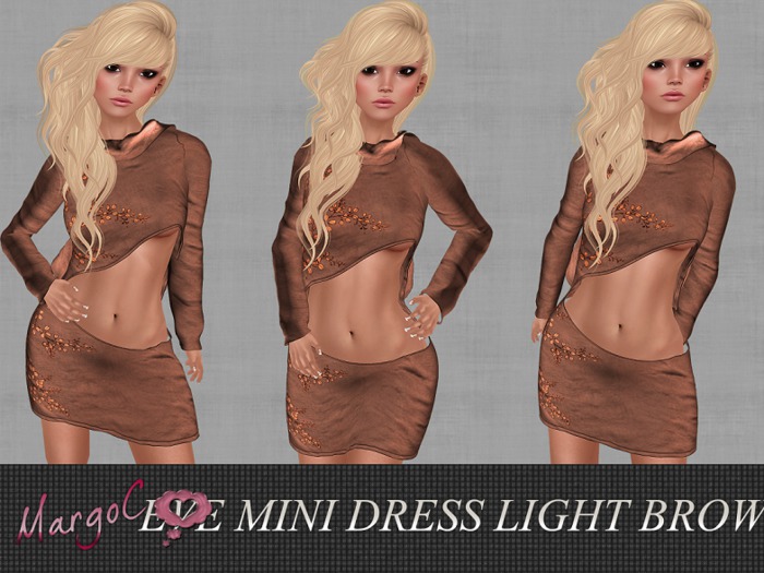 EVE MINI DRESS LIGHT BROWN - MargoC