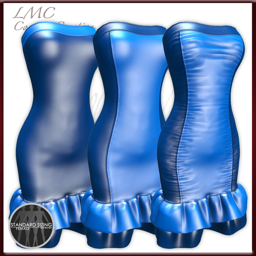 LMC Mesh Templates - Ruffle Dress III - fully rigged with 3 different styles!