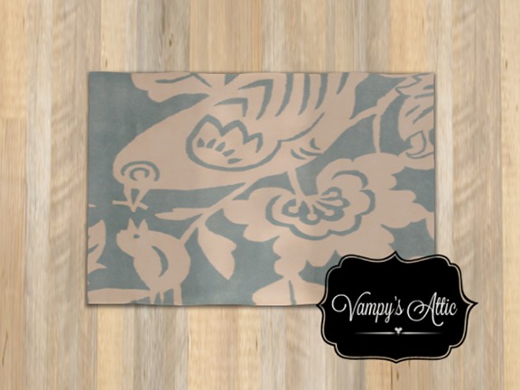 CMSCO. Deco Rug Birdies in Blue 