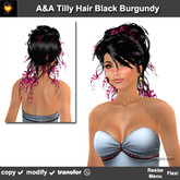 A&A Tilly Hair Black Burgundy (Special Color). Updo with curls. Promo!