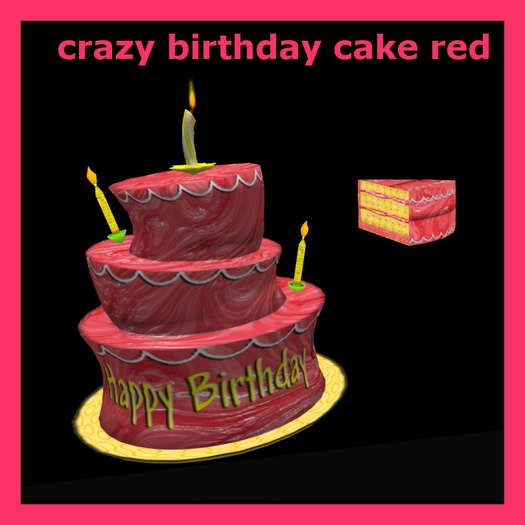 crazy birthday cake red